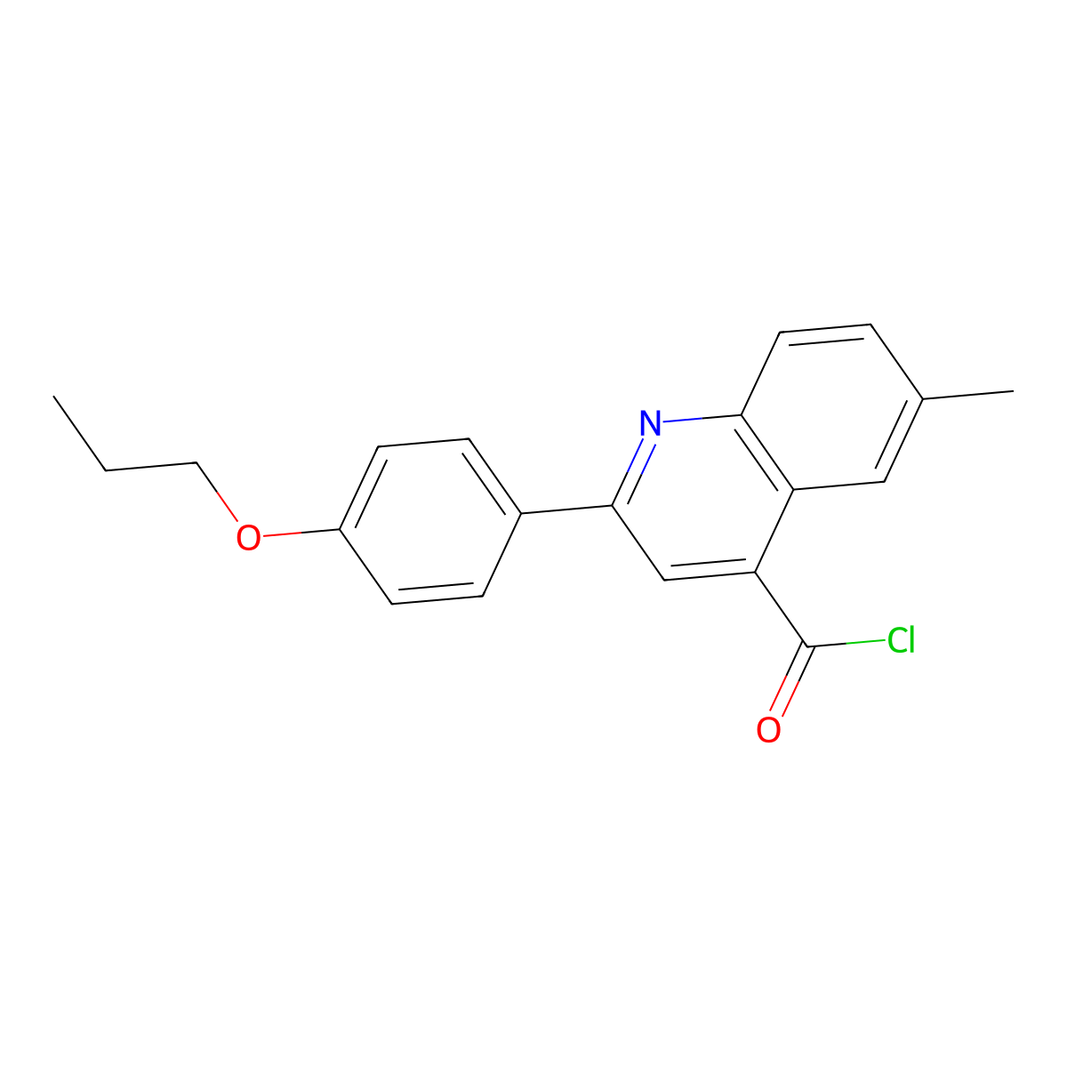 6-Methyl-2-(4-propoxyphenyl)quinoline-4-carbonyl chloride molecular structure, CAS 1160253-87-1