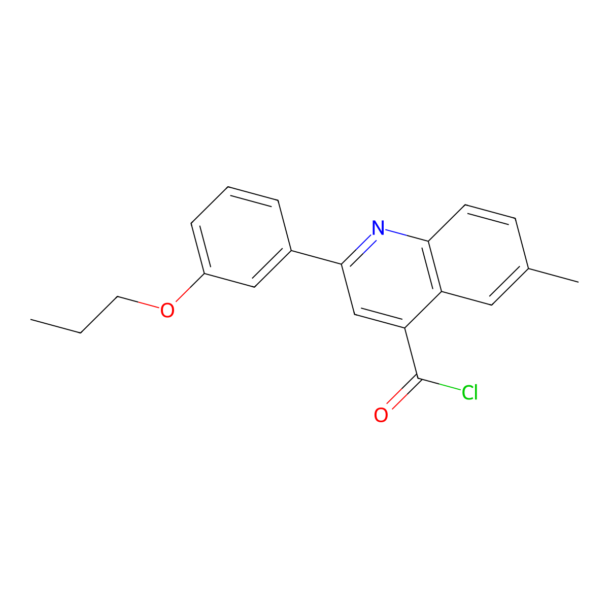 6-Methyl-2-(3-propoxyphenyl)quinoline-4-carbonyl chloride molecular structure, CAS 1160253-91-7
