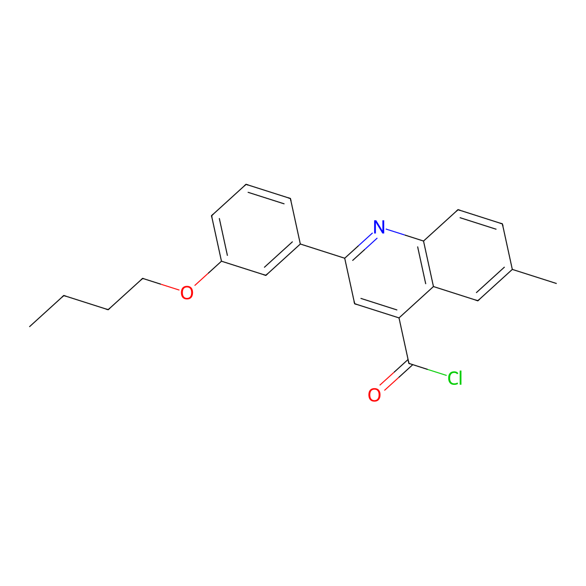 2-(3-Butoxyphenyl)-6-methylquinoline-4-carbonyl chloride molecular structure, CAS 1160253-95-1