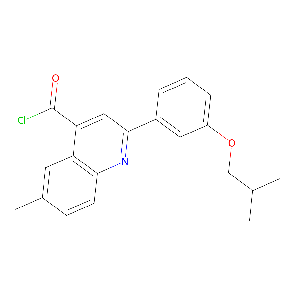 2-(3-Isobutoxyphenyl)-6-methylquinoline-4-carbonyl chloride molecular structure, CAS 1160253-97-3