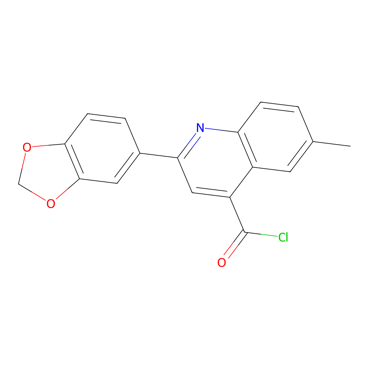 2-(1,3-Benzodioxol-5-YL)-6-methylquinoline-4-carbonyl chloride molecular structure, CAS 1160253-99-5