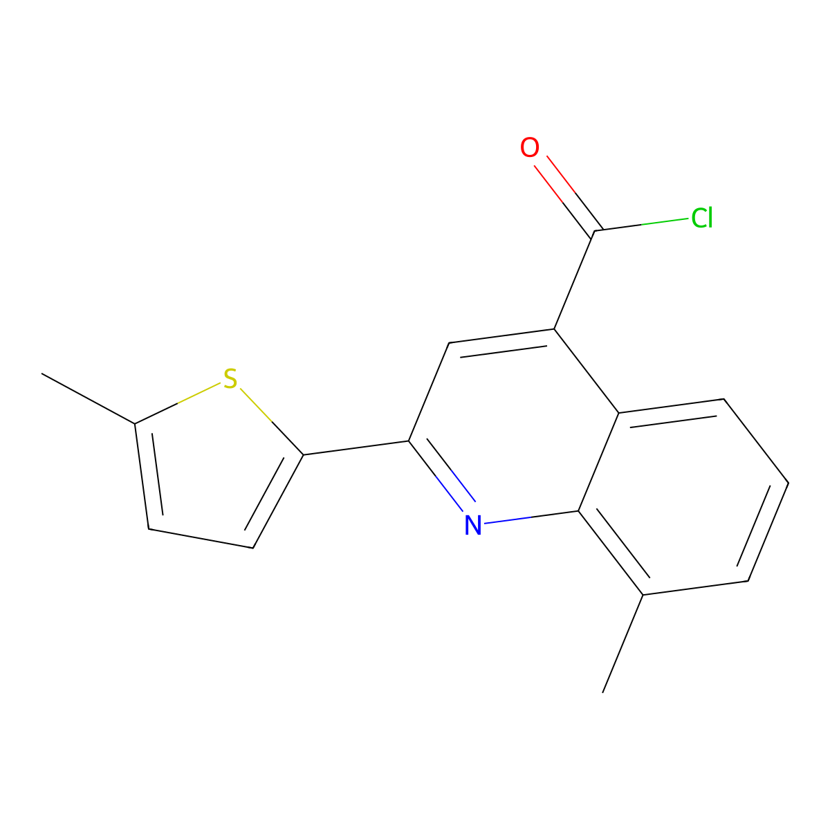 8-Methyl-2-(5-methyl-2-thienyl)quinoline-4-carbonyl chloride molecular structure, CAS 1160254-03-4