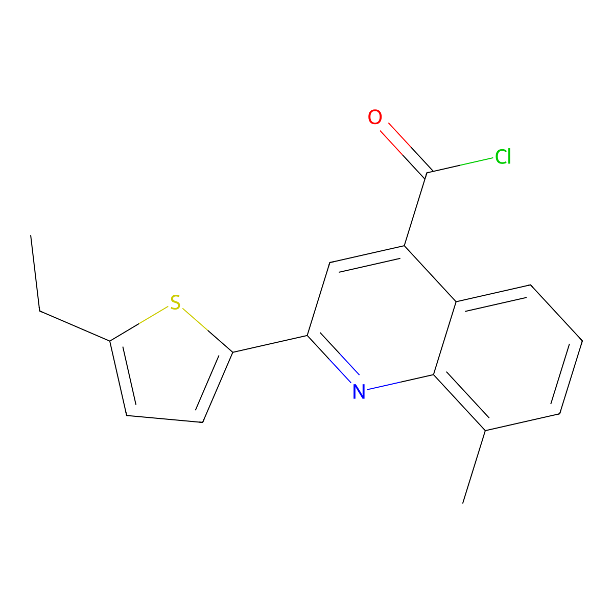 2-(5-Ethyl-2-thienyl)-8-methylquinoline-4-carbonyl chloride molecular structure, CAS 1160254-05-6