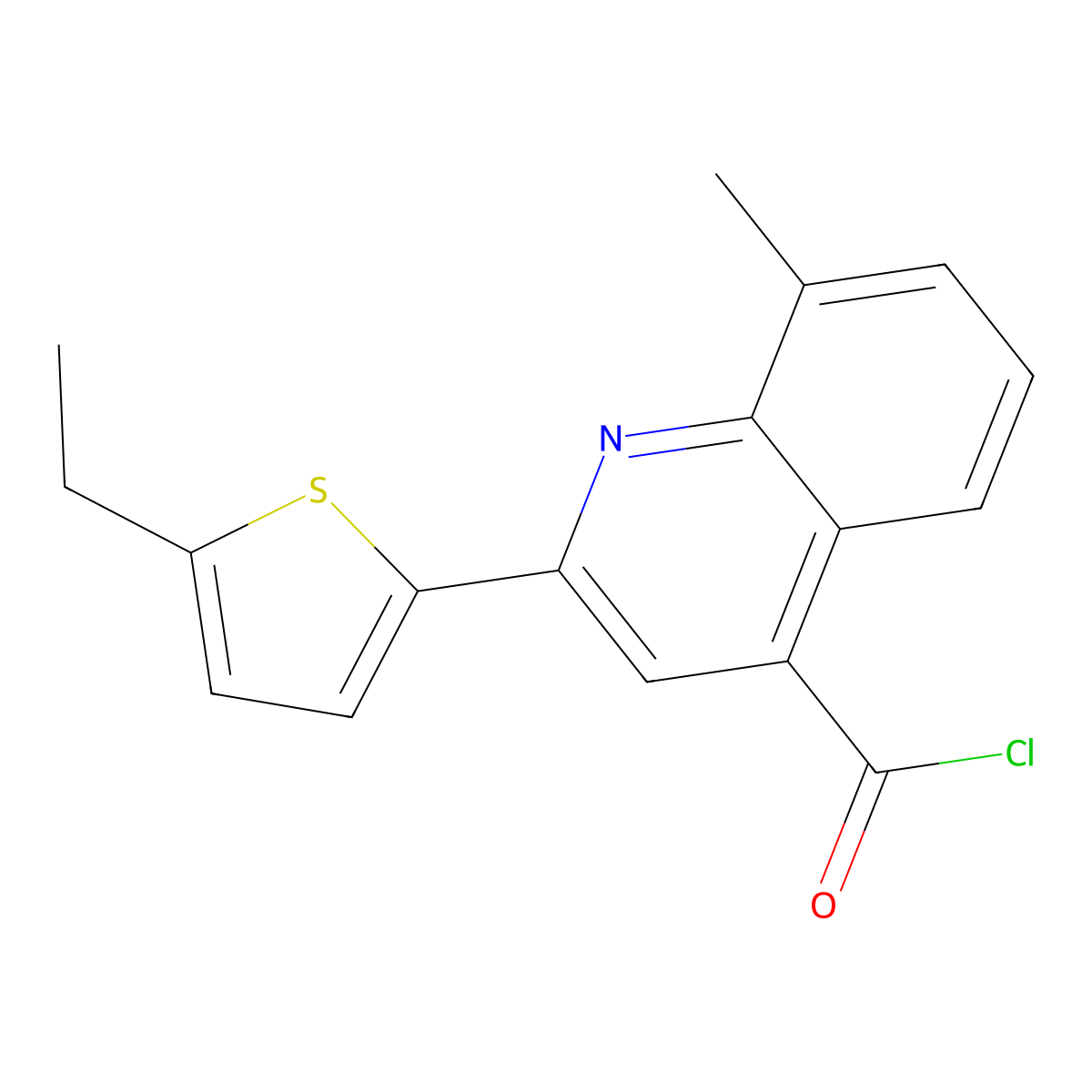 2-(5-Ethyl-2-thienyl)-8-methylquinoline-4-carbonyl chloride molecular structure, CAS 1160254-05-6