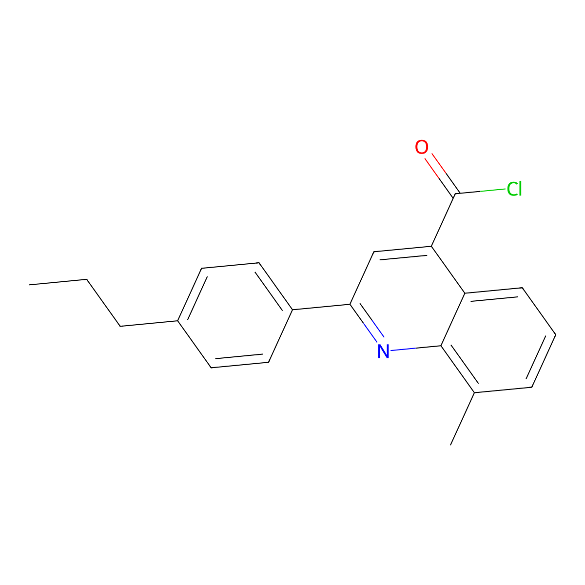 8-Methyl-2-(4-propylphenyl)quinoline-4-carbonyl chloride molecular structure, CAS 1160254-23-8