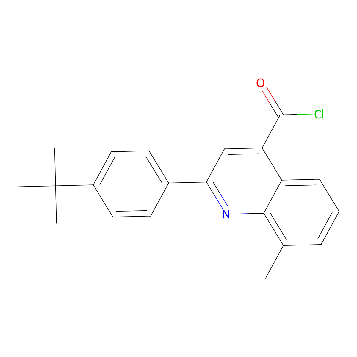 2-(4-Tert-butylphenyl)-8-methylquinoline-4-carbonyl chloride molecular structure, CAS 1160254-27-2
