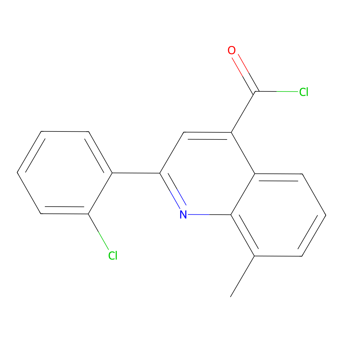 2-(2-Chlorophenyl)-8-methylquinoline-4-carbonyl chloride molecular structure, CAS 1160254-31-8