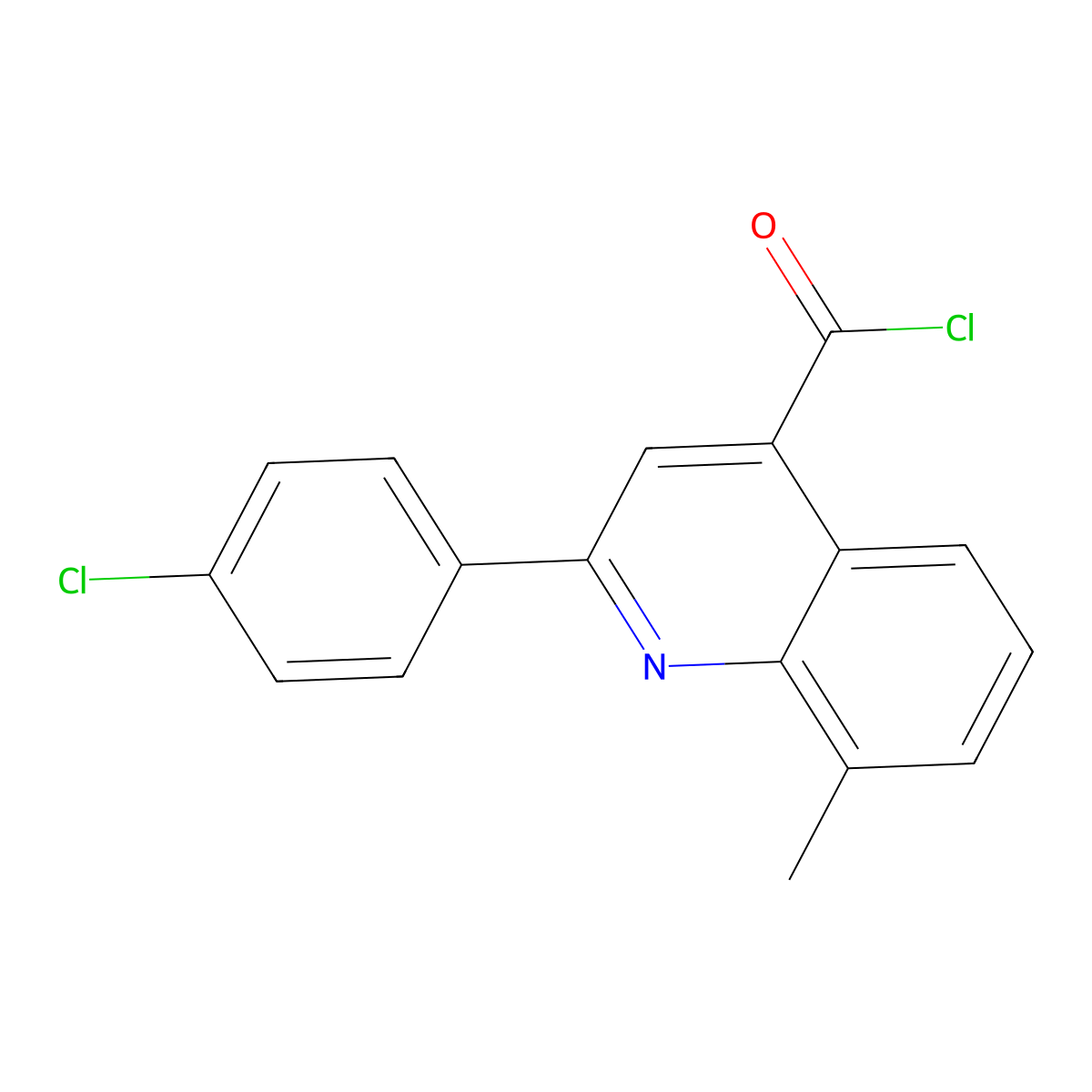 2-(4-Chlorophenyl)-8-methylquinoline-4-carbonyl chloride molecular structure, CAS 1160254-33-0