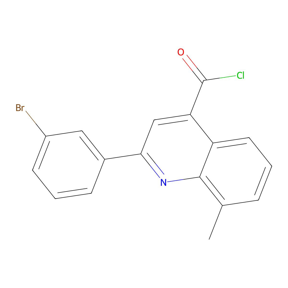 2-(3-Bromophenyl)-8-methylquinoline-4-carbonyl chloride molecular structure, CAS 1160254-35-2