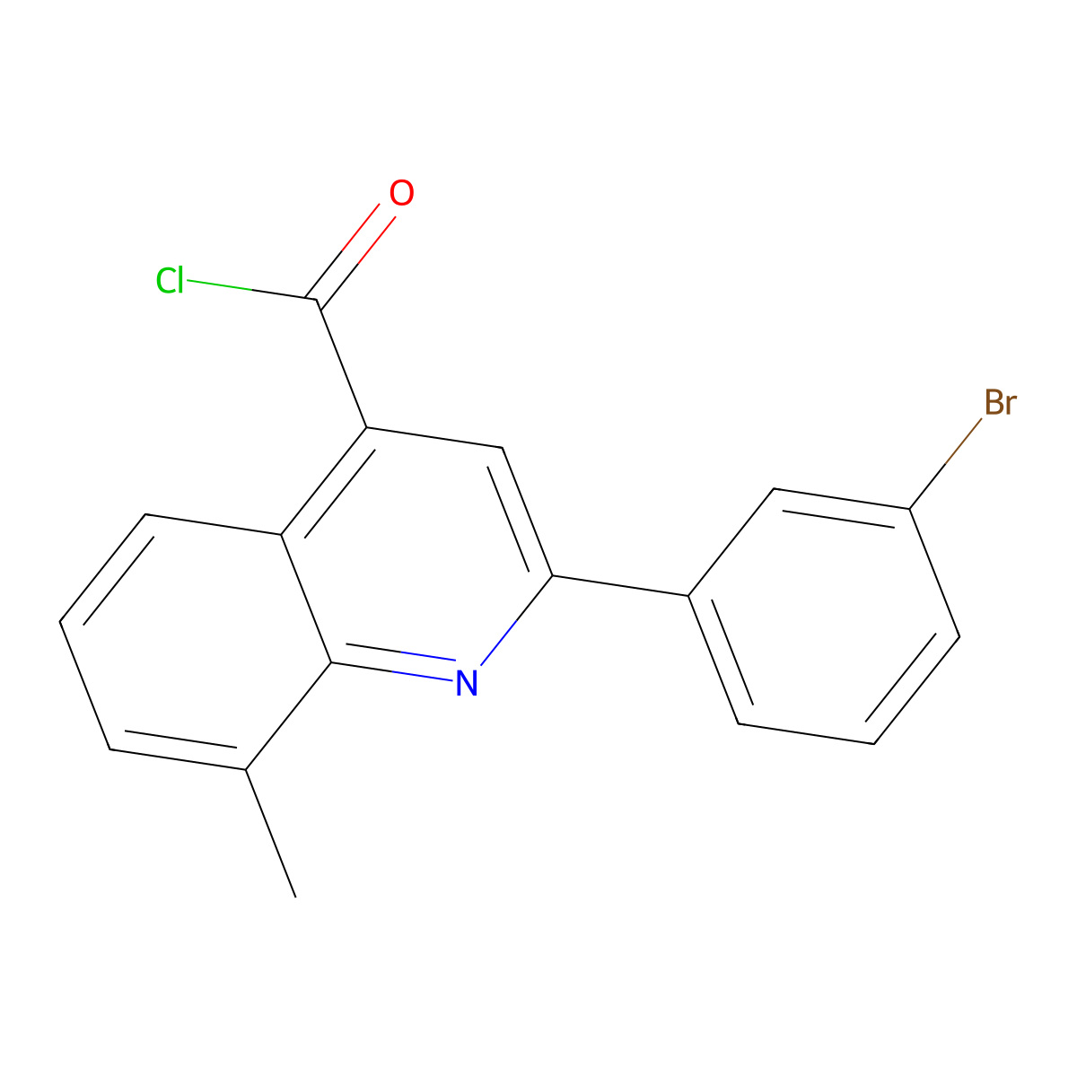 2-(3-Bromophenyl)-8-methylquinoline-4-carbonyl chloride molecular structure, CAS 1160254-35-2