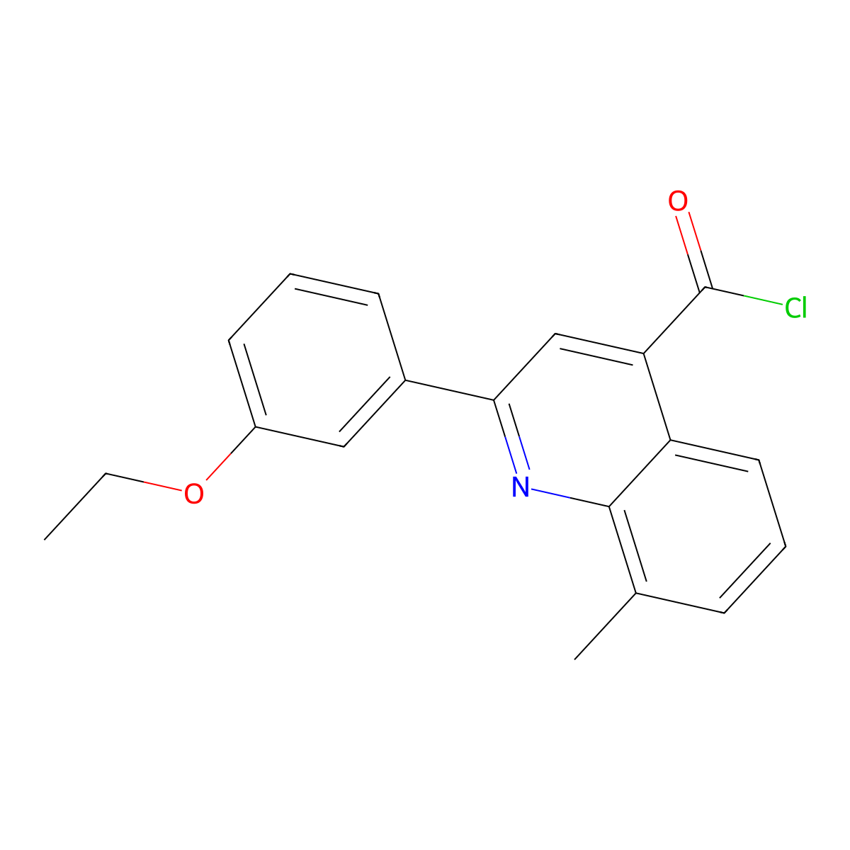 2-(3-Ethoxyphenyl)-8-methylquinoline-4-carbonyl chloride molecular structure, CAS 1160254-51-2