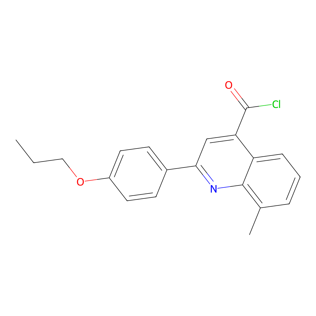 8-Methyl-2-(4-propoxyphenyl)quinoline-4-carbonyl chloride molecular structure, CAS 1160254-55-6