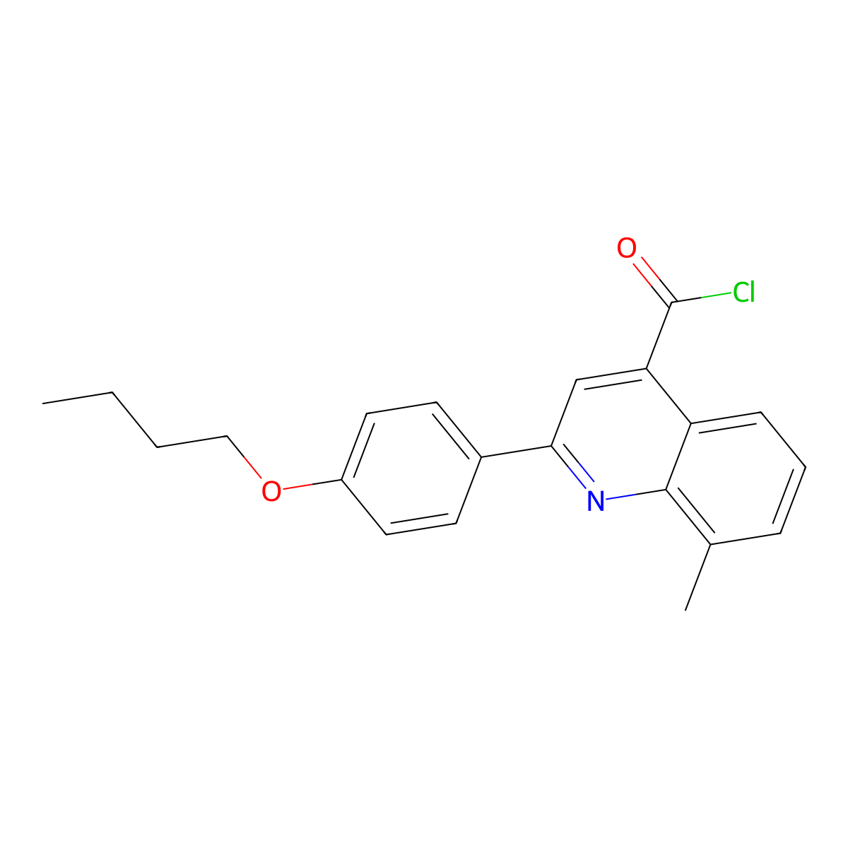 2-(4-Butoxyphenyl)-8-methylquinoline-4-carbonyl chloride molecular structure, CAS 1160254-59-0