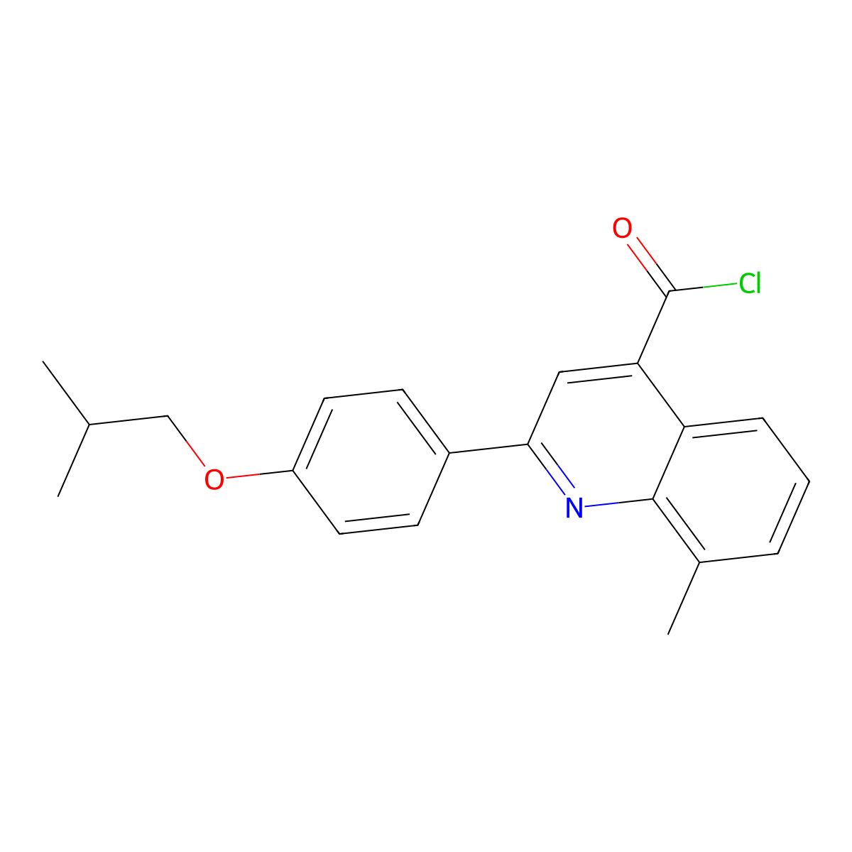2-(4-Isobutoxyphenyl)-8-methylquinoline-4-carbonyl chloride molecular structure, CAS 1160254-61-4