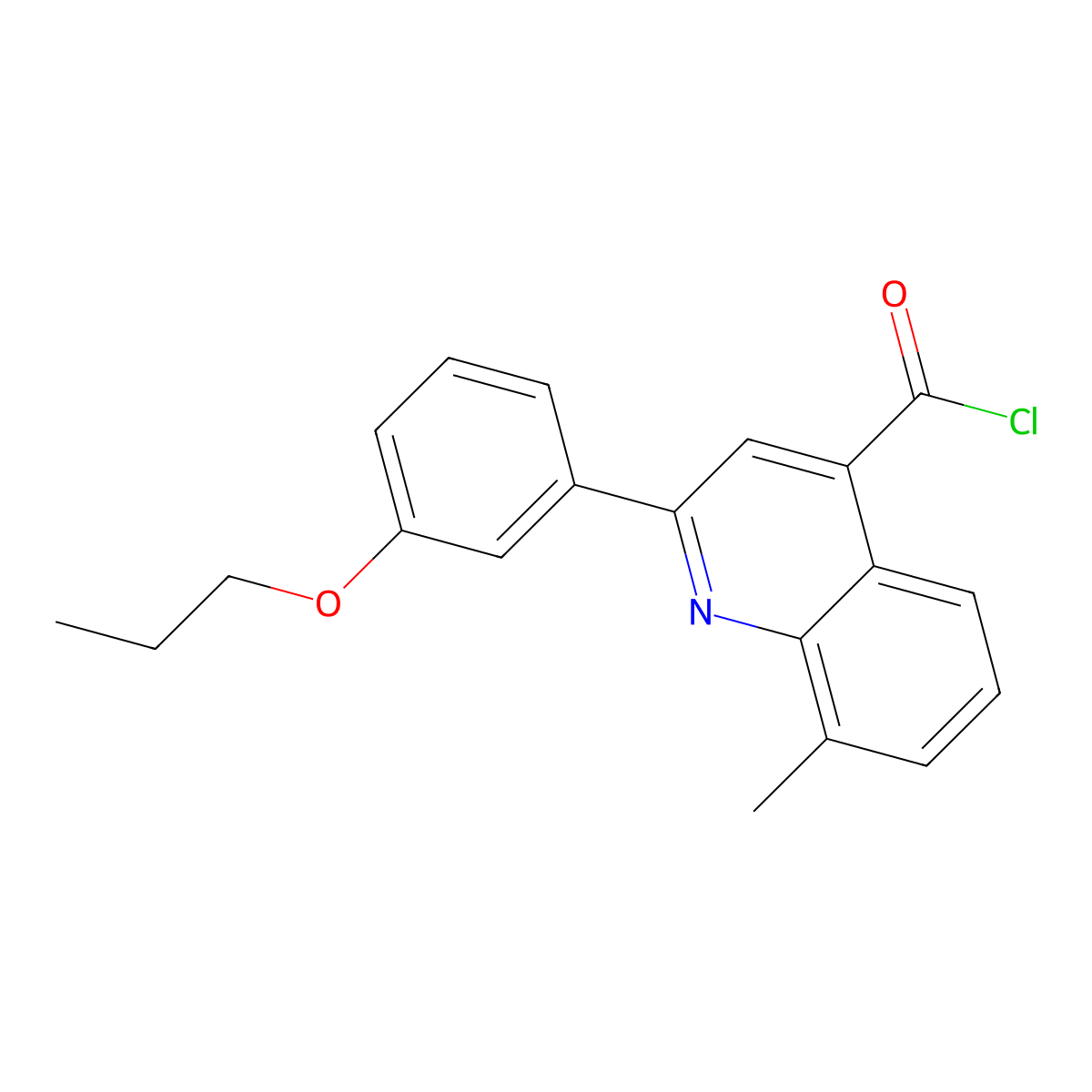 8-Methyl-2-(3-propoxyphenyl)quinoline-4-carbonyl chloride molecular structure, CAS 1160254-63-6
