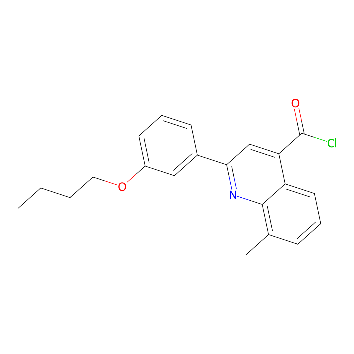 2-(3-Butoxyphenyl)-8-methylquinoline-4-carbonyl chloride molecular structure, CAS 1160254-67-0