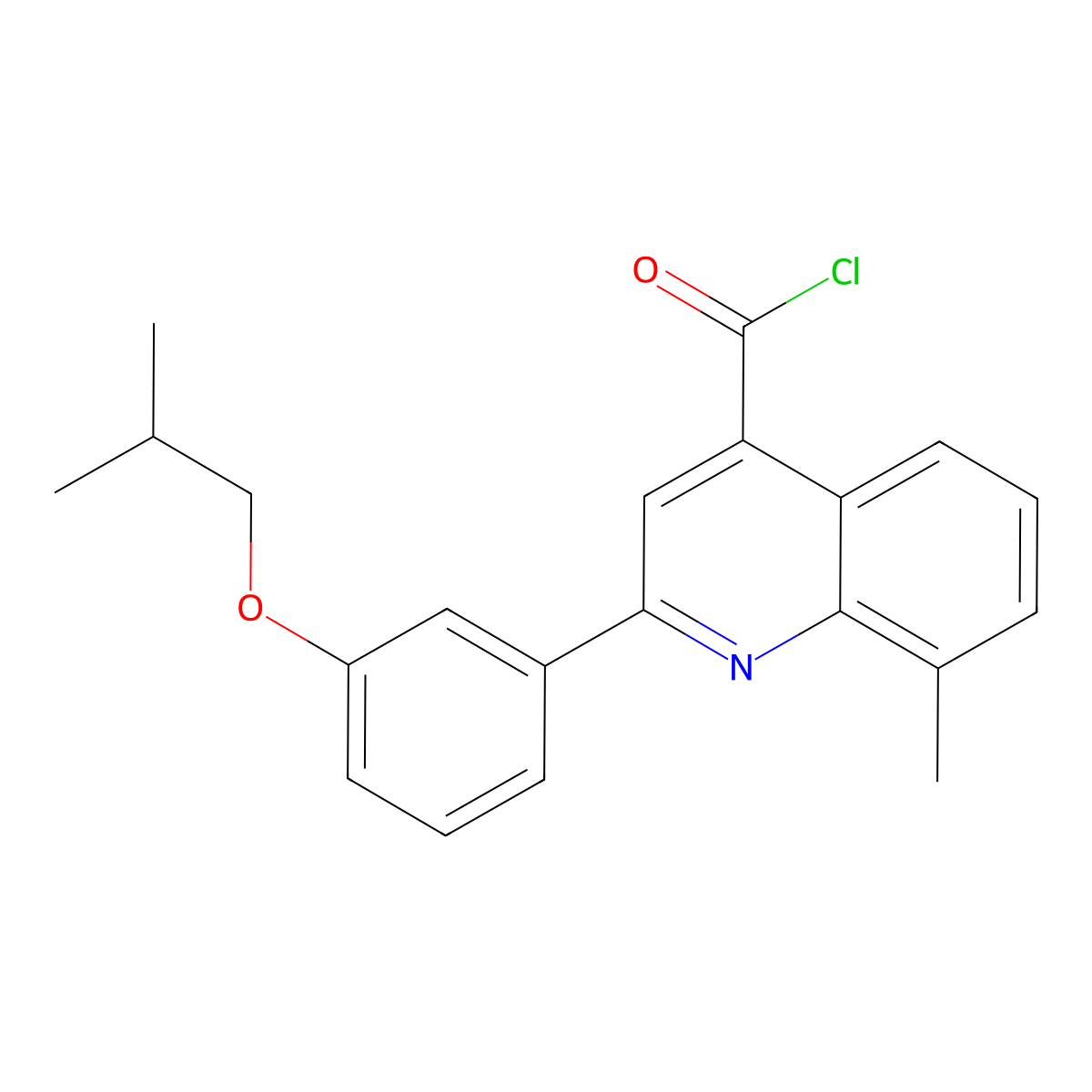 2-(3-Isobutoxyphenyl)-8-methylquinoline-4-carbonyl chloride molecular structure, CAS 1160254-69-2