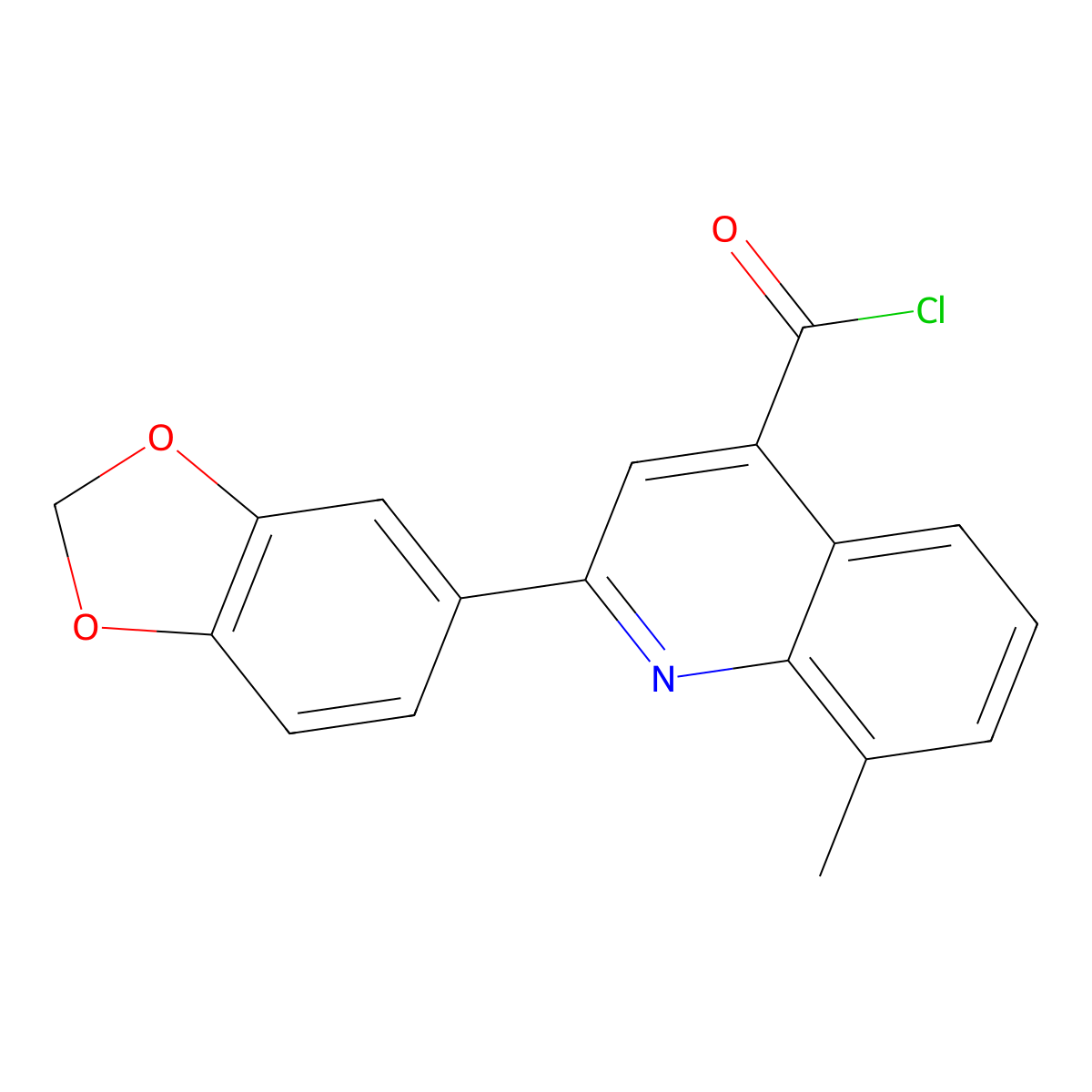 2-(1,3-Benzodioxol-5-YL)-8-methylquinoline-4-carbonyl chloride molecular structure, CAS 1160254-75-0