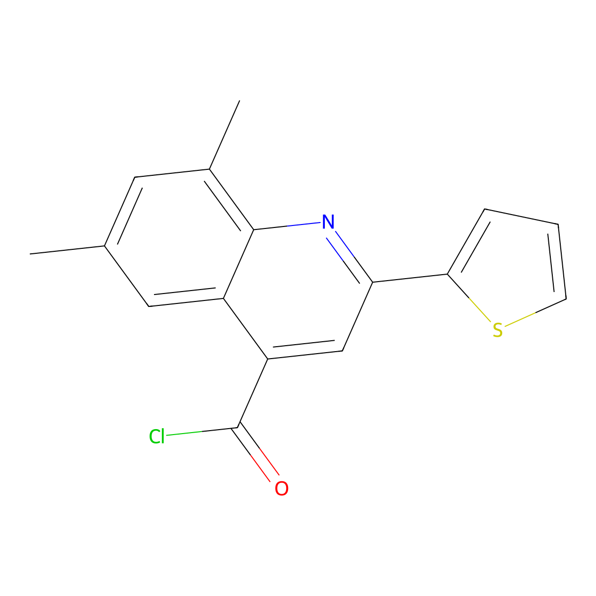 6,8-Dimethyl-2-(2-thienyl)quinoline-4-carbonyl chloride molecular structure, CAS 1160254-79-4