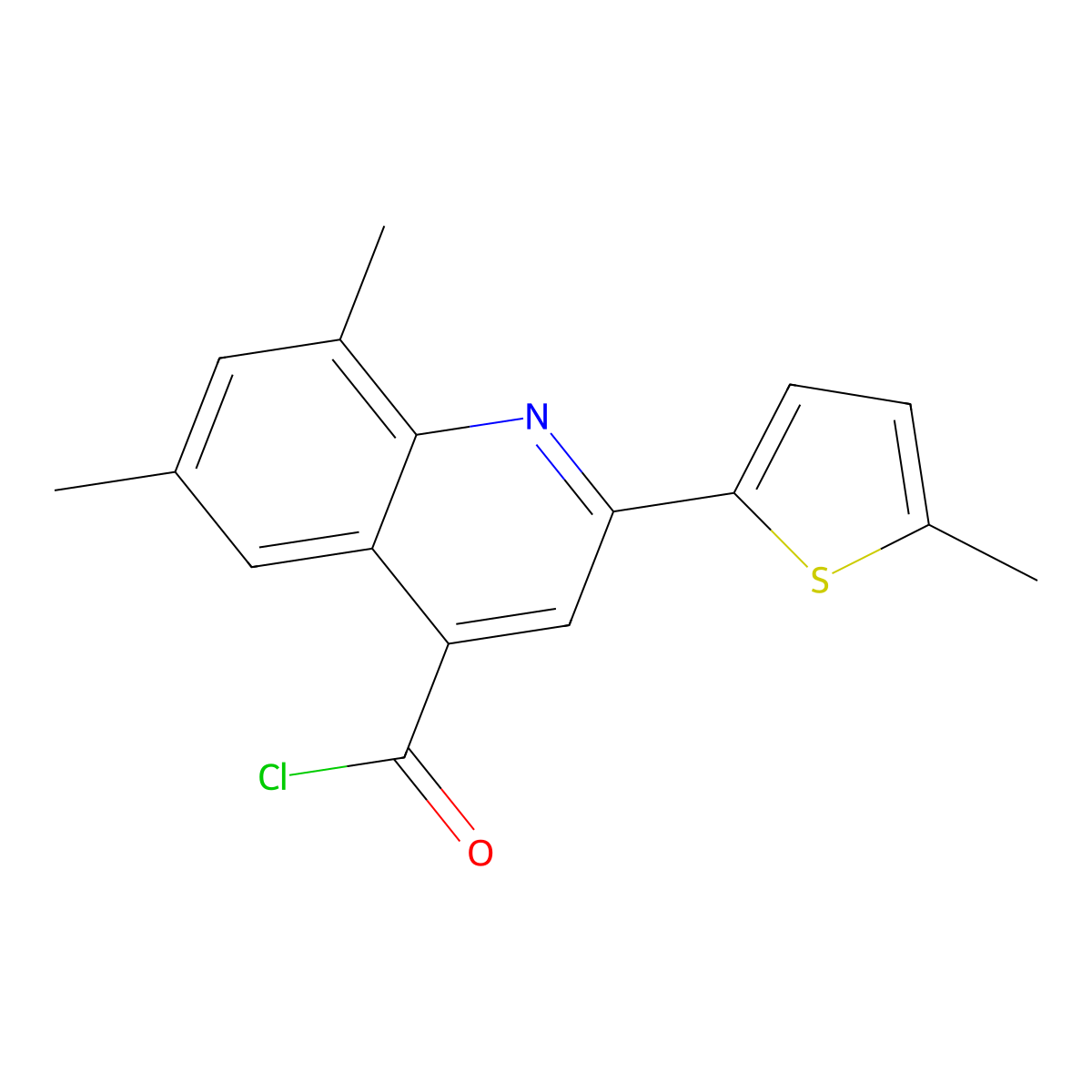6,8-Dimethyl-2-(5-methyl-2-thienyl)quinoline-4-carbonyl chloride molecular structure, CAS 1160254-81-8