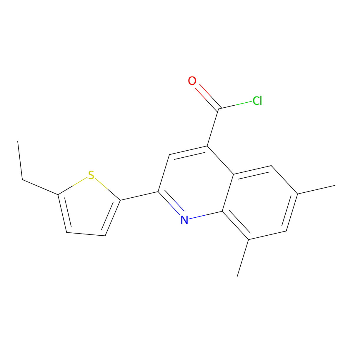 2-(5-Ethyl-2-thienyl)-6,8-dimethylquinoline-4-carbonyl chloride molecular structure, CAS 1160254-83-0