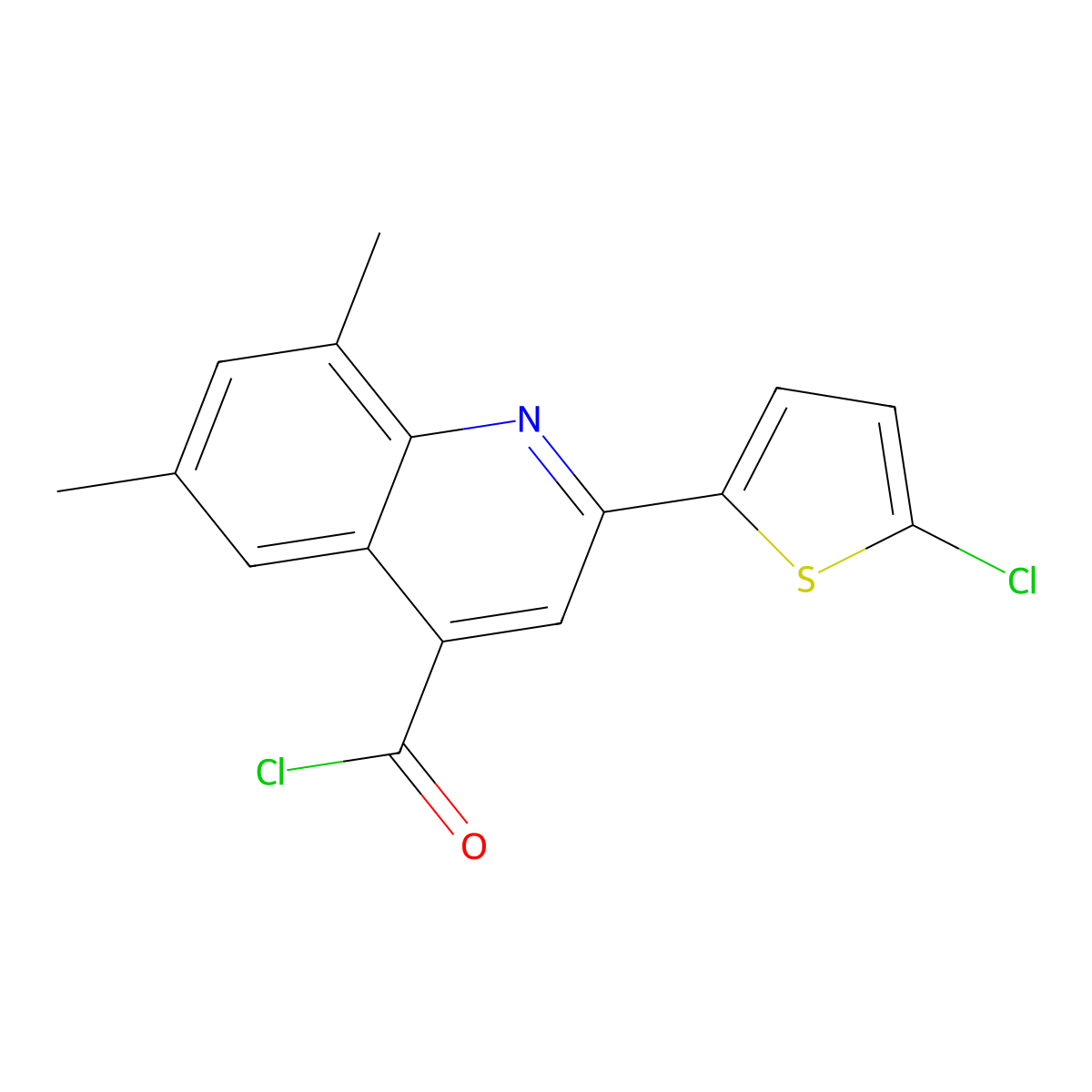 2-(5-Chloro-2-thienyl)-6,8-dimethylquinoline-4-carbonyl chloride molecular structure, CAS 1160254-85-2