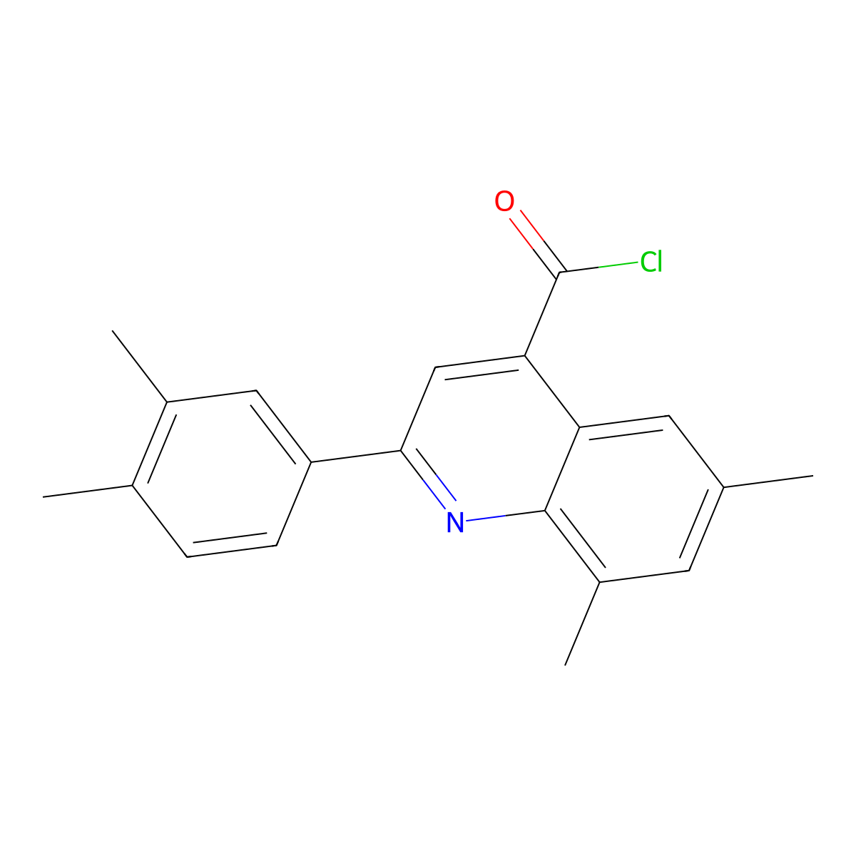 2-(3,4-Dimethylphenyl)-6,8-dimethylquinoline-4-carbonyl chloride molecular structure, CAS 1160254-95-4