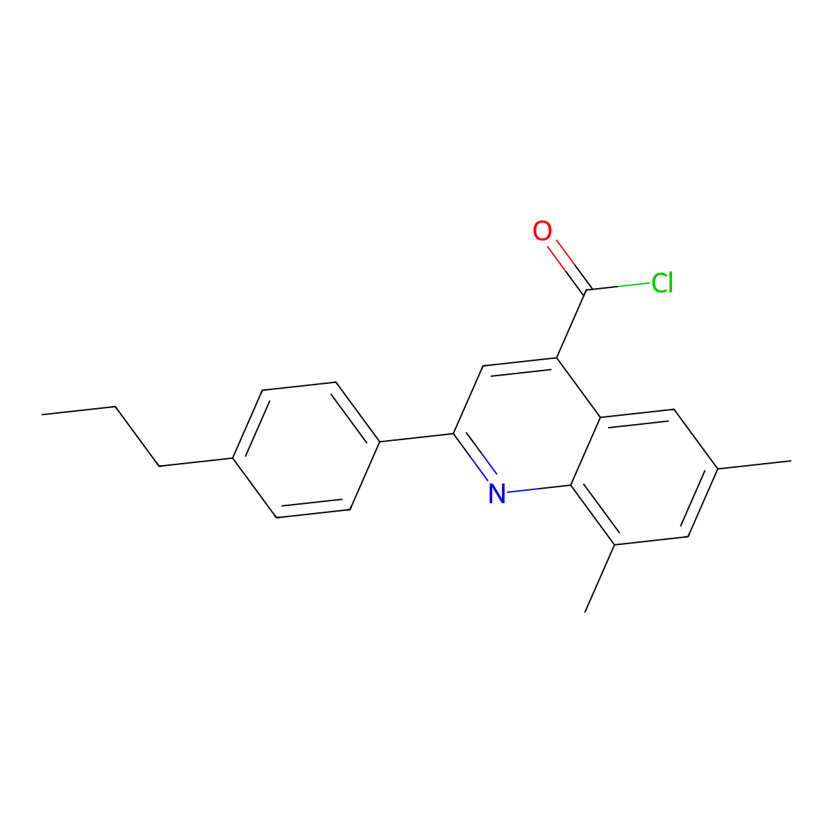 6,8-Dimethyl-2-(4-propylphenyl)quinoline-4-carbonyl chloride molecular structure, CAS 1160255-01-5