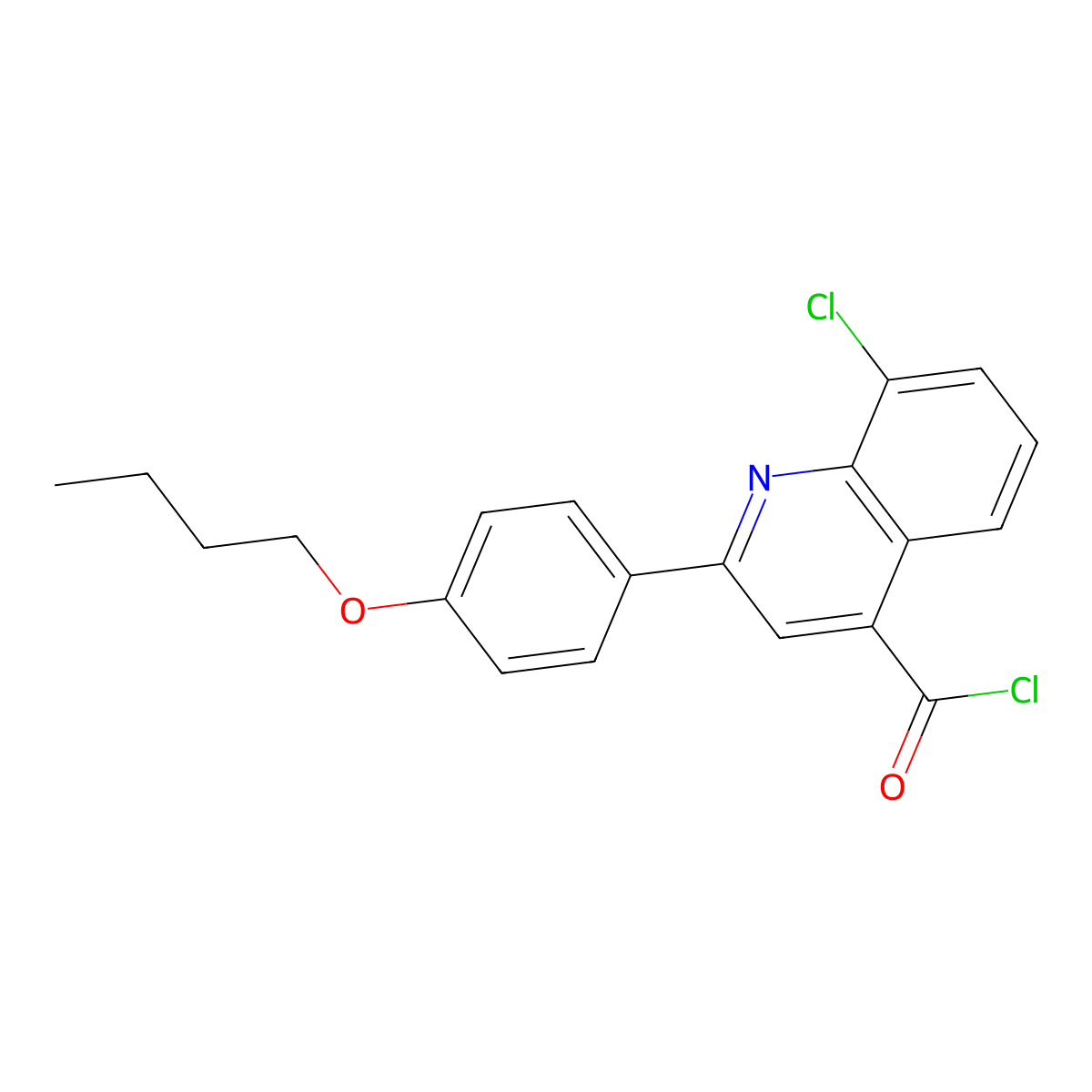2-(4-Butoxyphenyl)-8-chloroquinoline-4-carbonyl chloride molecular structure, CAS 1160255-86-6