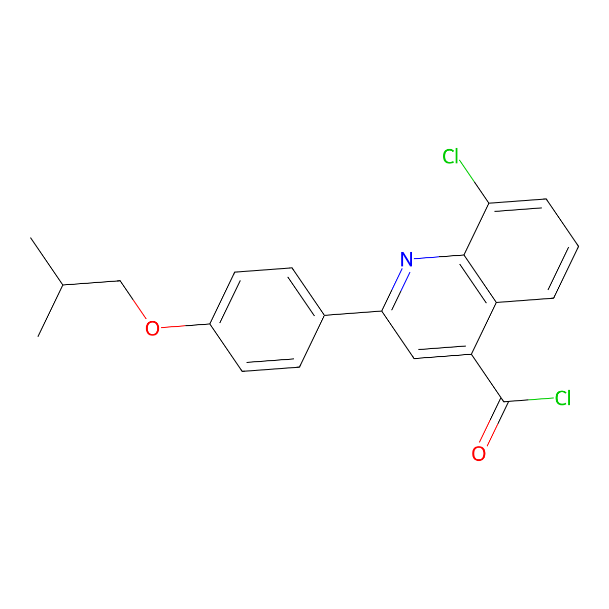 8-Chloro-2-(4-isobutoxyphenyl)quinoline-4-carbonyl chloride molecular structure, CAS 1160255-90-2