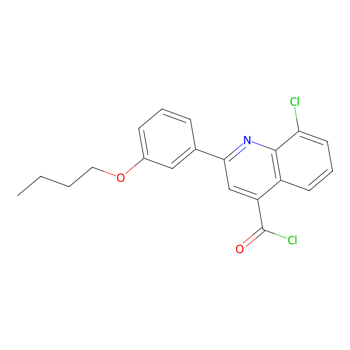 2-(3-Butoxyphenyl)-8-chloroquinoline-4-carbonyl chloride molecular structure, CAS 1160255-94-6
