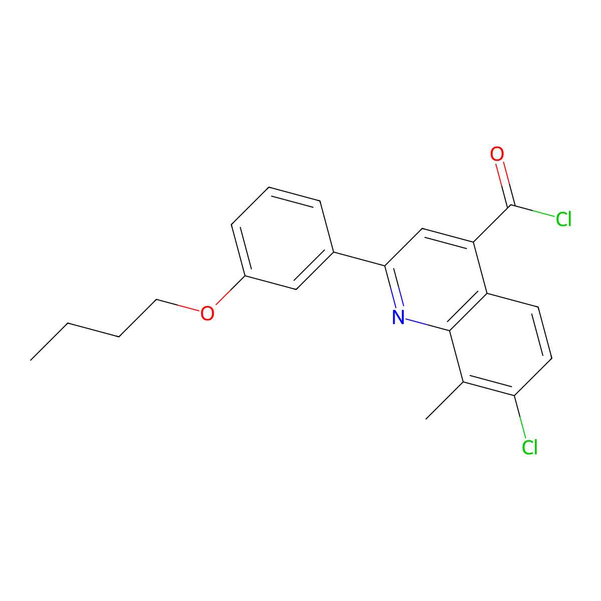 2-(3-Butoxyphenyl)-7-chloro-8-methylquinoline-4-carbonyl chloride molecular structure, CAS 1160255-96-8