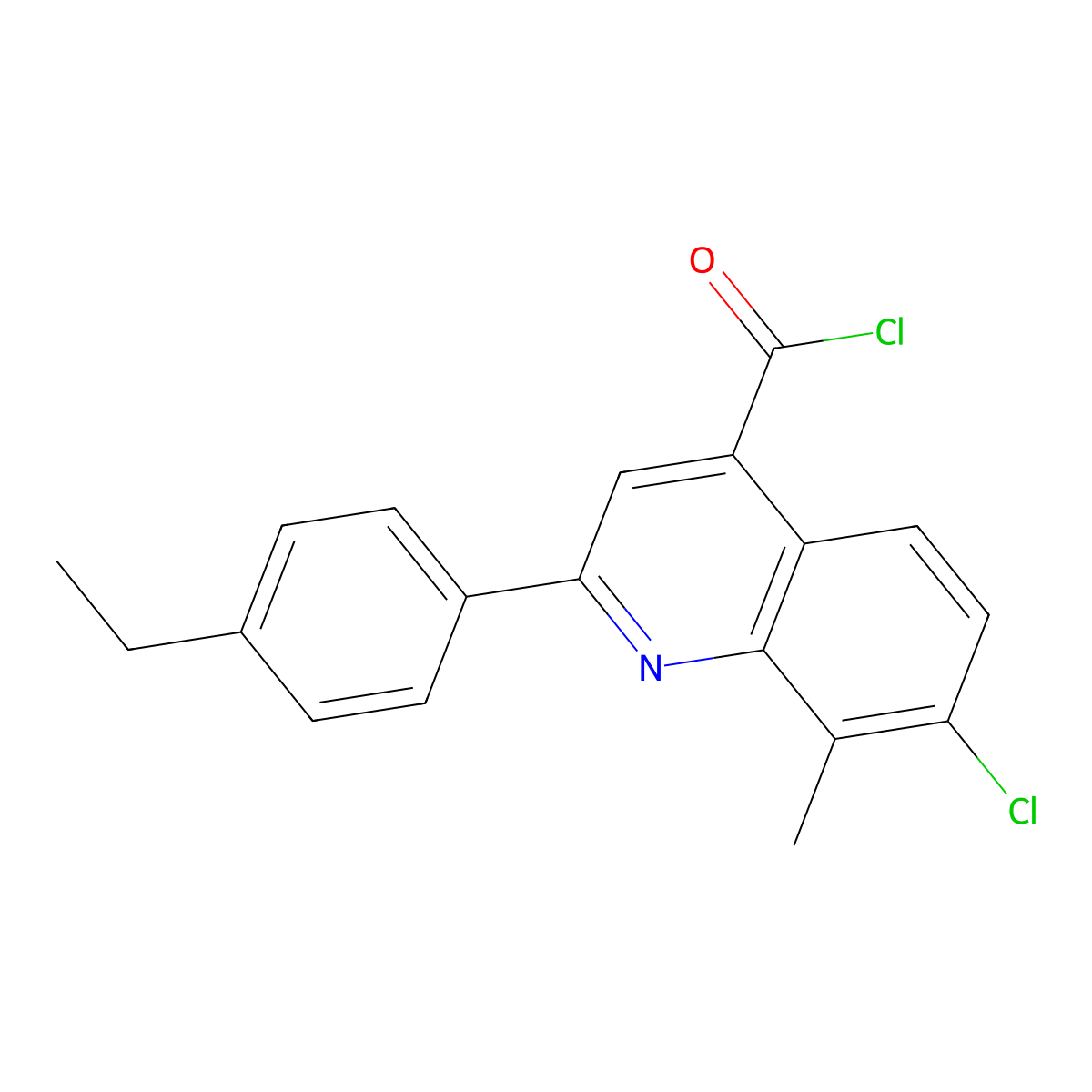 7-Chloro-2-(4-ethylphenyl)-8-methylquinoline-4-carbonyl chloride molecular structure, CAS 1160256-04-1