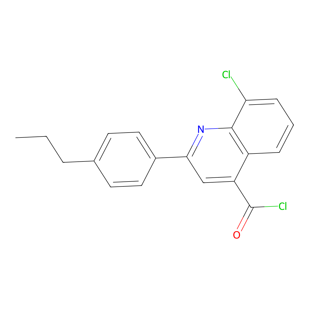 8-Chloro-2-(4-propylphenyl)quinoline-4-carbonyl chloride molecular structure, CAS 1160256-06-3