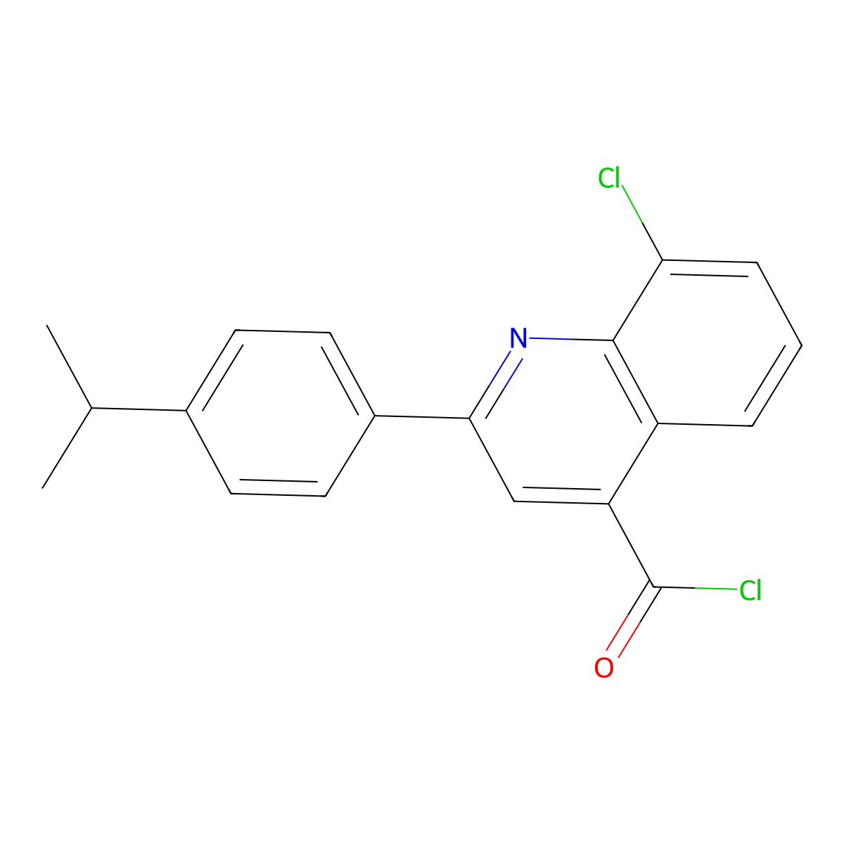 8-Chloro-2-(4-isopropylphenyl)quinoline-4-carbonyl chloride molecular structure, CAS 1160256-10-9