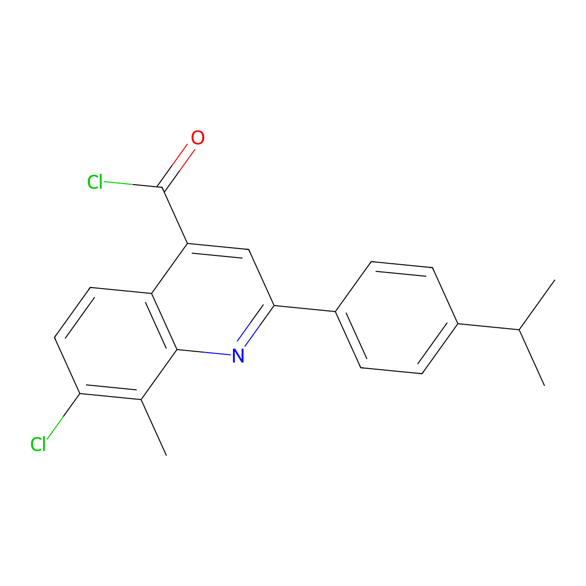 7-Chloro-2-(4-isopropylphenyl)-8-methylquinoline-4-carbonyl chloride molecular structure, CAS 1160256-12-1
