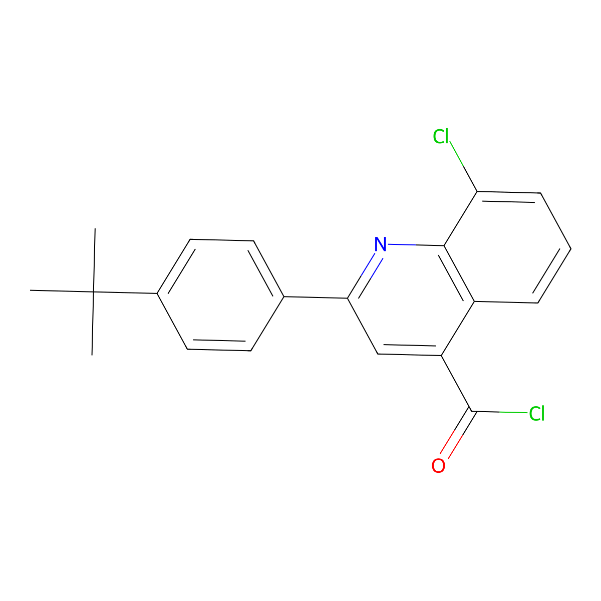 2-(4-Tert-butylphenyl)-8-chloroquinoline-4-carbonyl chloride molecular structure, CAS 1160256-15-4