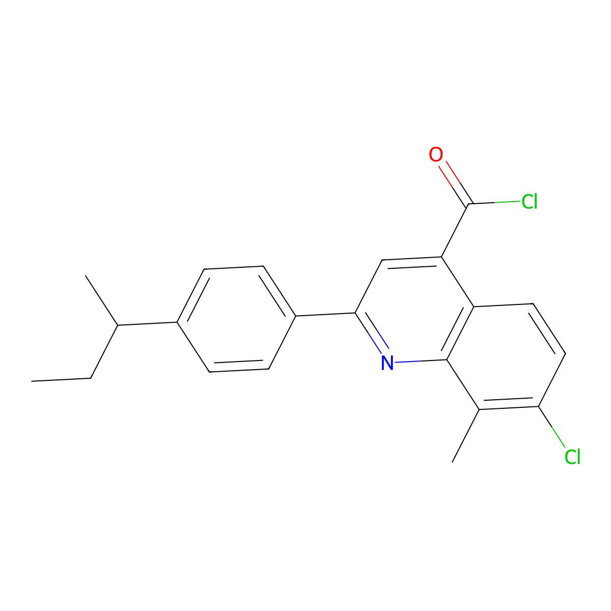 2-(4-Sec-butylphenyl)-7-chloro-8-methylquinoline-4-carbonyl chloride molecular structure, CAS 1160256-23-4