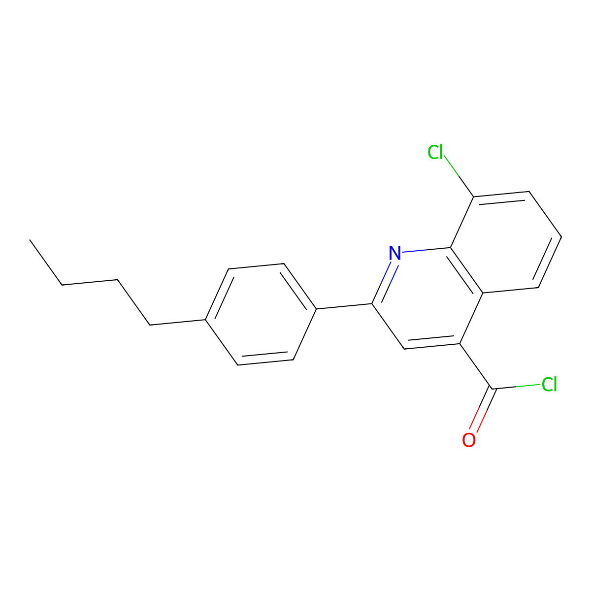 2-(4-Butylphenyl)-8-chloroquinoline-4-carbonyl chloride molecular structure, CAS 1160256-26-7