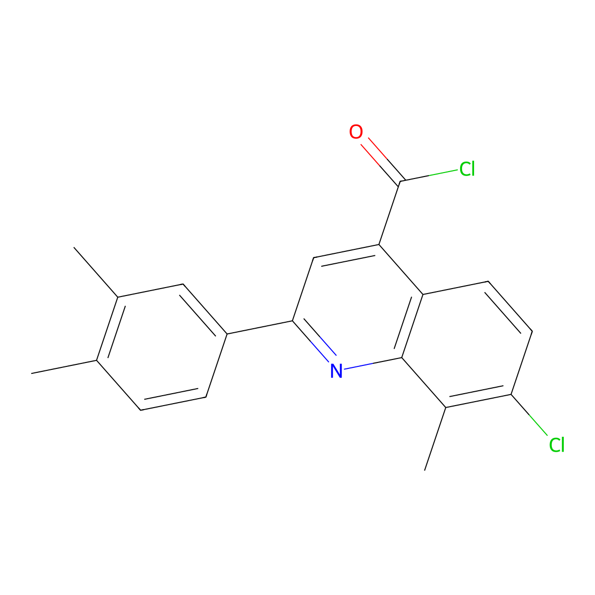 7-Chloro-2-(3,4-dimethylphenyl)-8-methylquinoline-4-carbonyl chloride molecular structure, CAS 1160256-40-5