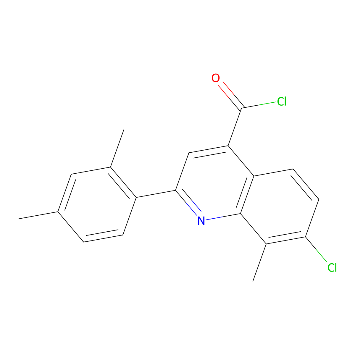 7-Chloro-2-(2,4-dimethylphenyl)-8-methylquinoline-4-carbonyl chloride molecular structure, CAS 1160256-48-3