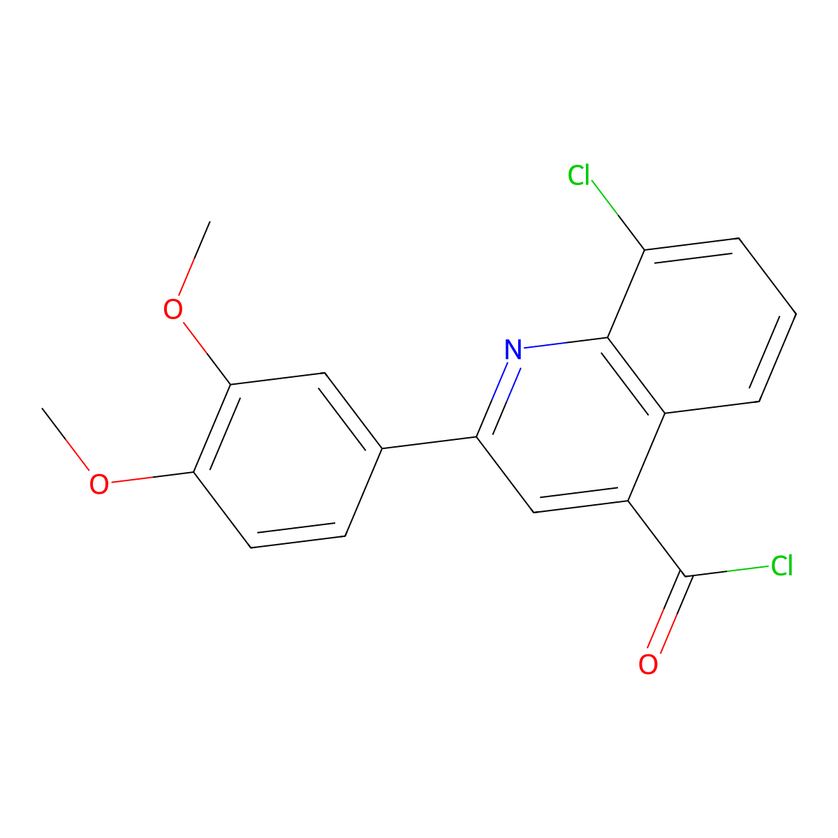 8-Chloro-2-(3,4-dimethoxyphenyl)quinoline-4-carbonyl chloride molecular structure, CAS 1160256-50-7
