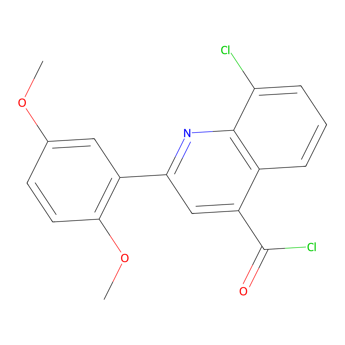 8-Chloro-2-(2,5-dimethoxyphenyl)quinoline-4-carbonyl chloride molecular structure, CAS 1160256-54-1