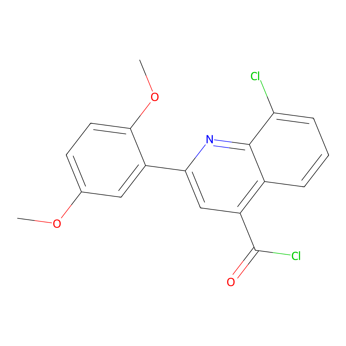 8-Chloro-2-(2,5-dimethoxyphenyl)quinoline-4-carbonyl chloride molecular structure, CAS 1160256-54-1