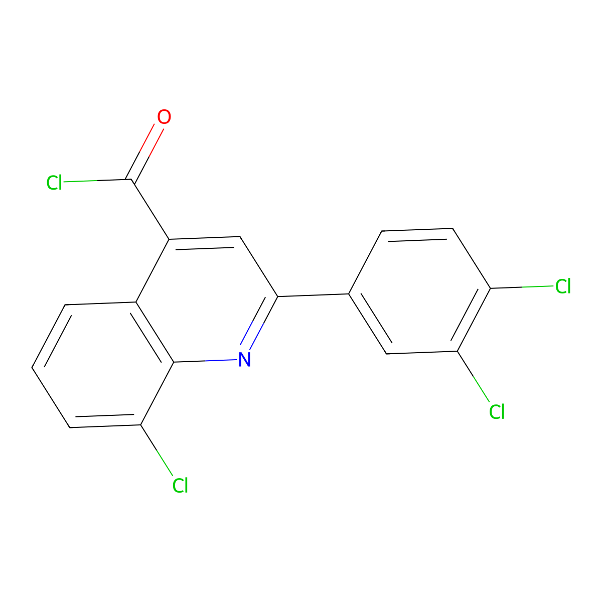 8-Chloro-2-(3,4-dichlorophenyl)quinoline-4-carbonyl chloride molecular structure, CAS 1160256-59-6