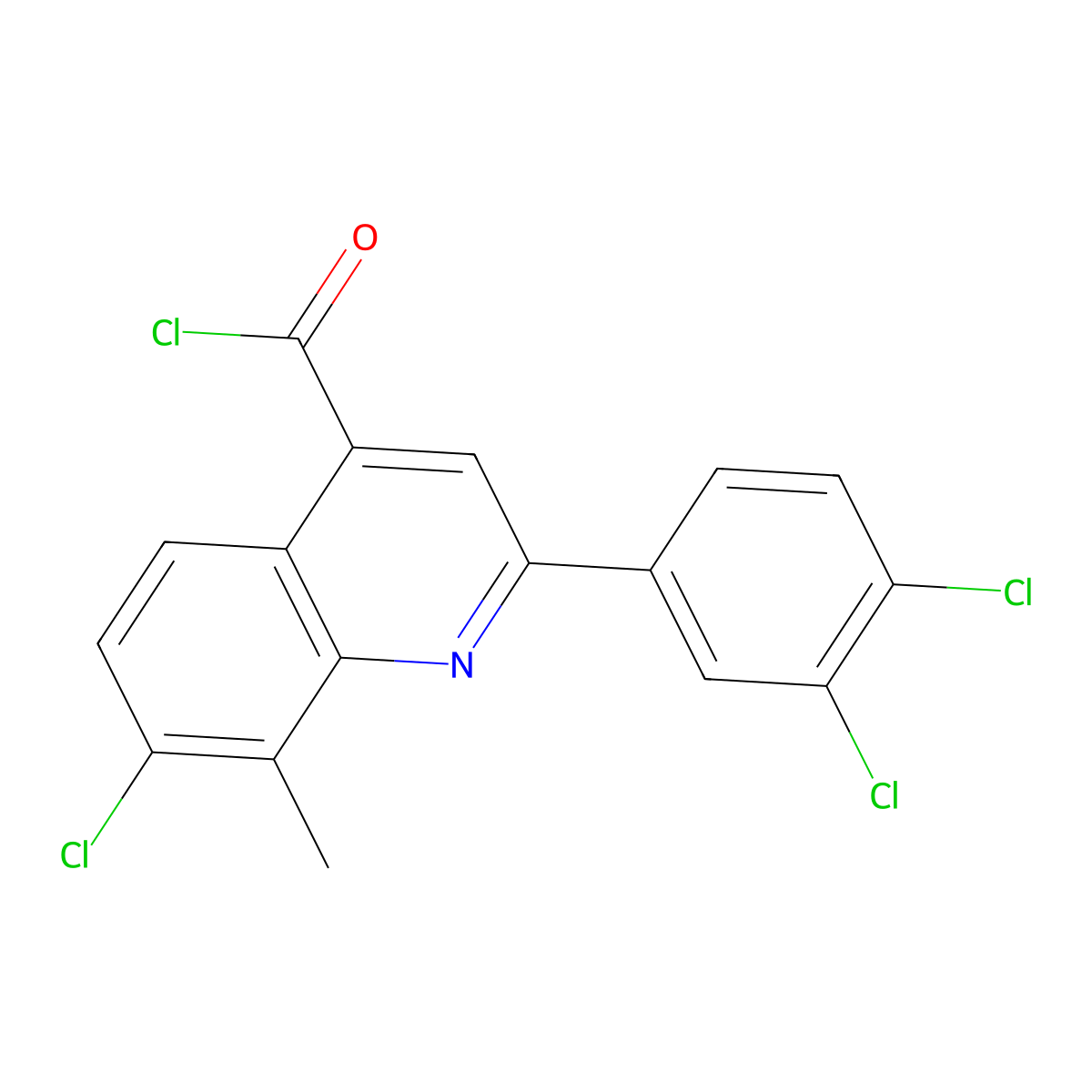7-Chloro-2-(3,4-dichlorophenyl)-8-methylquinoline-4-carbonyl chloride molecular structure, CAS 1160256-62-1