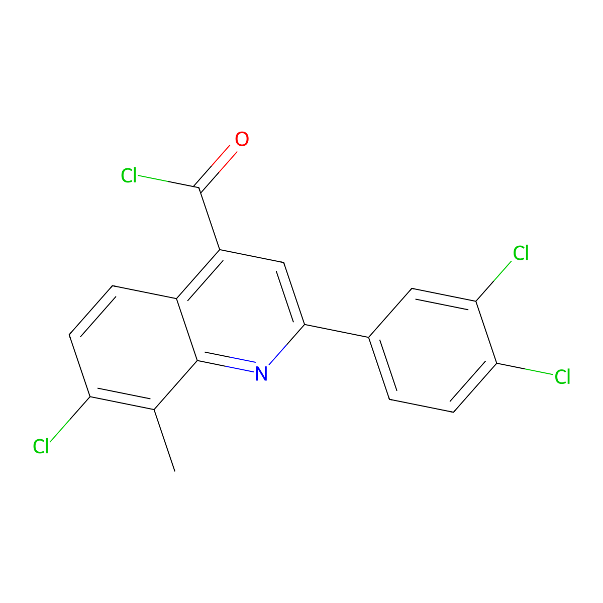 7-Chloro-2-(3,4-dichlorophenyl)-8-methylquinoline-4-carbonyl chloride molecular structure, CAS 1160256-62-1