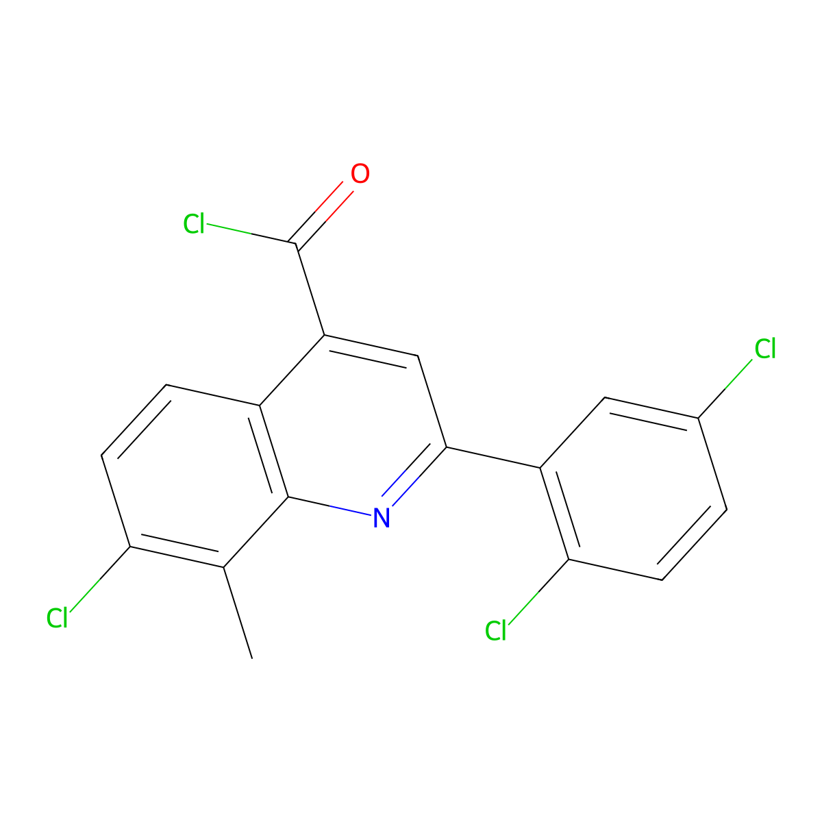 7-Chloro-2-(2,5-dichlorophenyl)-8-methylquinoline-4-carbonyl chloride molecular structure, CAS 1160256-66-5