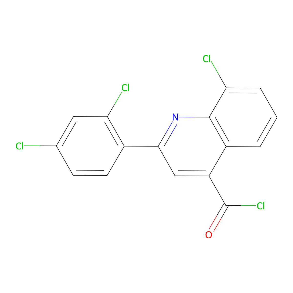 8-Chloro-2-(2,4-dichlorophenyl)quinoline-4-carbonyl chloride molecular structure, CAS 1160256-69-8