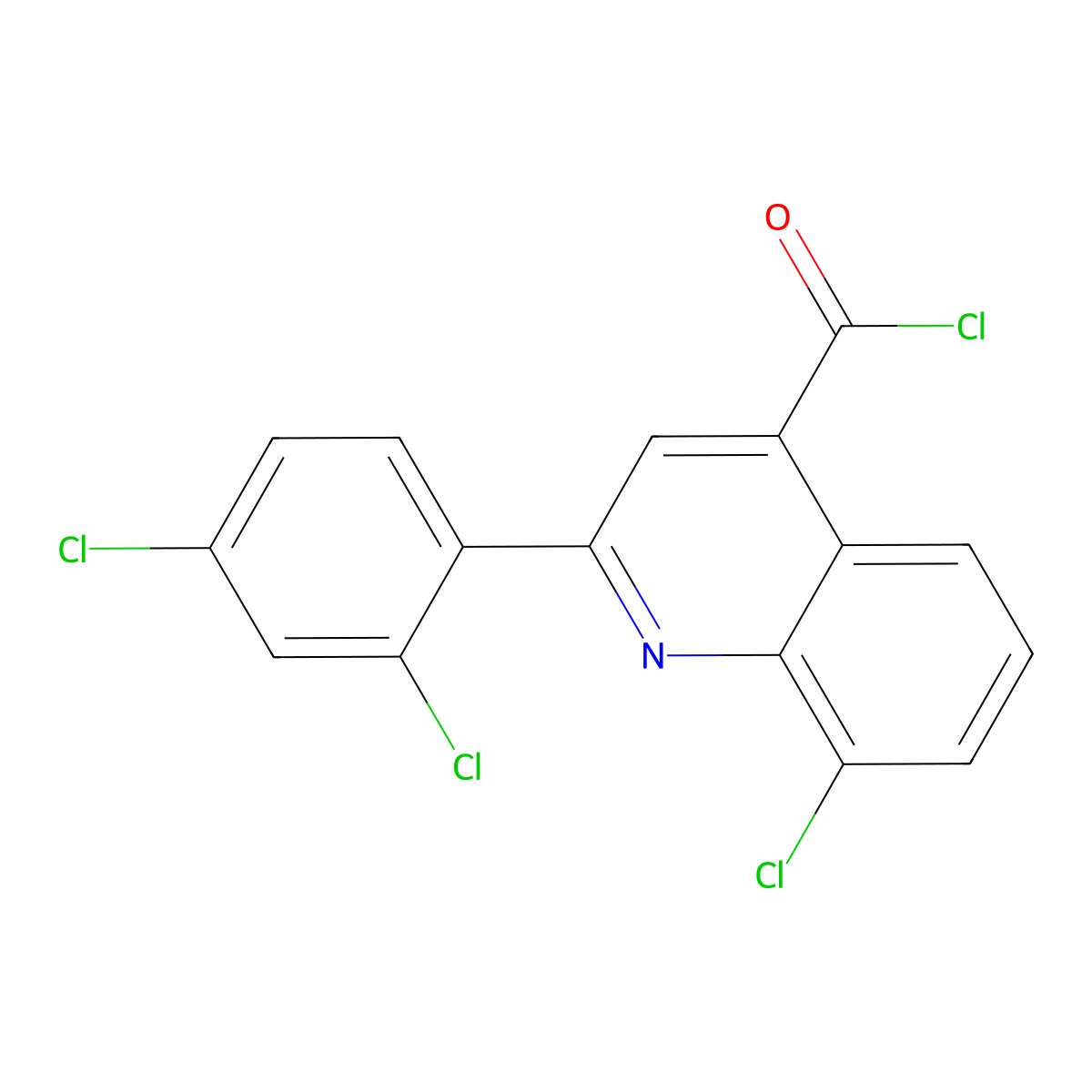 8-Chloro-2-(2,4-dichlorophenyl)quinoline-4-carbonyl chloride molecular structure, CAS 1160256-69-8